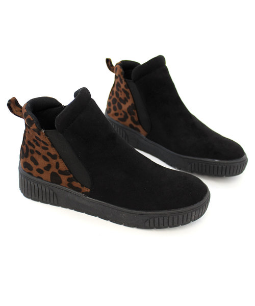 AmiAmi（アミアミ）の「厚底ハイカットスリッポンシューズ/スニーカー/サイドゴア（スニーカー・レディース・ブラック/レオパード/ブラック系その他/グレー/グレー系その他/ナチュラル/ブラック系その他2・L/LL/M/S）」の16枚目の写真