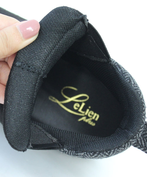 AmiAmi（アミアミ）の「厚底ハイカットスリッポンシューズ/スニーカー/サイドゴア（スニーカー・レディース・ブラック/レオパード/ブラック系その他/グレー/グレー系その他/ナチュラル/ブラック系その他2・L/LL/M/S）」の13枚目の写真