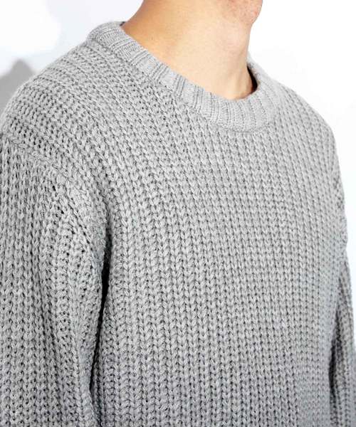 ８(eight)（エイト）の「ニットセーター シンプル 無地（ニット/セーター・メンズ・ホワイト/ブラック/グレー/ピンク・MEDIUM/LARGE）」の19枚目の写真