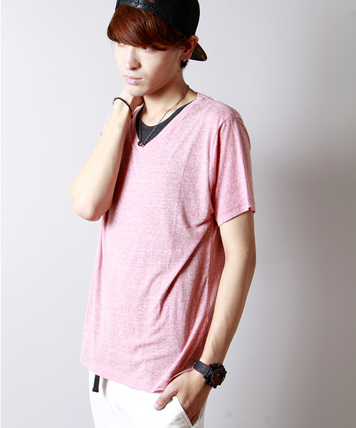 WEGO（ウィゴー）の「WEGO/Vネック半袖Tシャツ（Tシャツ/カットソー・メンズ・ホワイト/ライトグレー/グリーン/レッド/ブルー/ライトイエロー/サックスブルー・LARGE/SMALL/MEDIUM）」の7枚目の写真