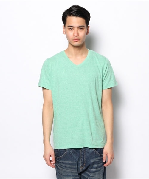 WEGO（ウィゴー）の「WEGO/Vネック半袖Tシャツ（Tシャツ/カットソー・メンズ・ホワイト/ライトグレー/グリーン/レッド/ブルー/ライトイエロー/サックスブルー・LARGE/SMALL/MEDIUM）」の8枚目の写真