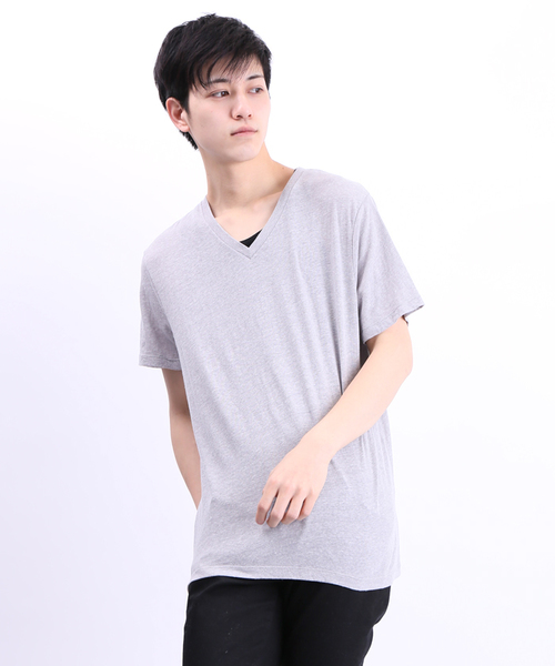 WEGO（ウィゴー）の「WEGO/Vネック半袖Tシャツ（Tシャツ/カットソー・メンズ・ホワイト/ライトグレー/グリーン/レッド/ブルー/ライトイエロー/サックスブルー・LARGE/SMALL/MEDIUM）」の14枚目の写真