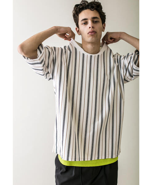 MONKEY TIME(モンキータイム)の「<monkey time> TJK MULTI STRIPE TEE/Tシャツ(Tシャツ/カットソー・メンズ・ブラック/ホワイト・SMALL/MEDIUM/LARGE/X-LARGE)」の5枚目の写真