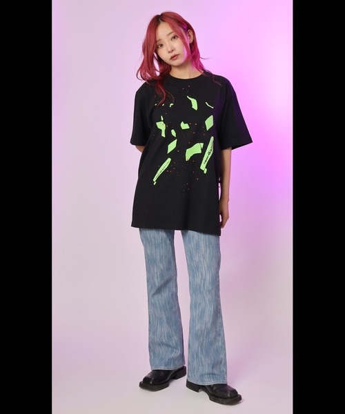 RADIO EVA(ラヂオエヴァ)の「RADIO EVA 003 闇夜 Tシャツ(Tシャツ/カットソー・メンズ・ブラック×グリーン/ブラック×ピンク・SMALL/MEDIUM/LARGE/X-LARGE)」の16枚目の写真