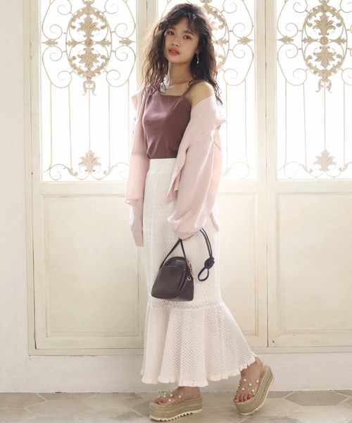 one after another NICE CLAUP(ワンアフターアナザーナイスクラップ)の「ゆるサテンシャツ(シャツ/ブラウス・レディース・ピンク/アイボリー/モカ/ピンクベージュ/ベージュ・FREE)」の6枚目の写真