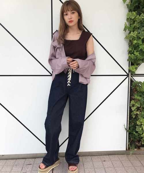 one after another NICE CLAUP(ワンアフターアナザーナイスクラップ)の「ゆるサテンシャツ(シャツ/ブラウス・レディース・ピンク/アイボリー/モカ/ピンクベージュ/ベージュ・FREE)」の20枚目の写真