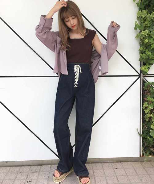 one after another NICE CLAUP(ワンアフターアナザーナイスクラップ)の「ゆるサテンシャツ(シャツ/ブラウス・レディース・ピンク/アイボリー/モカ/ピンクベージュ/ベージュ・FREE)」の18枚目の写真