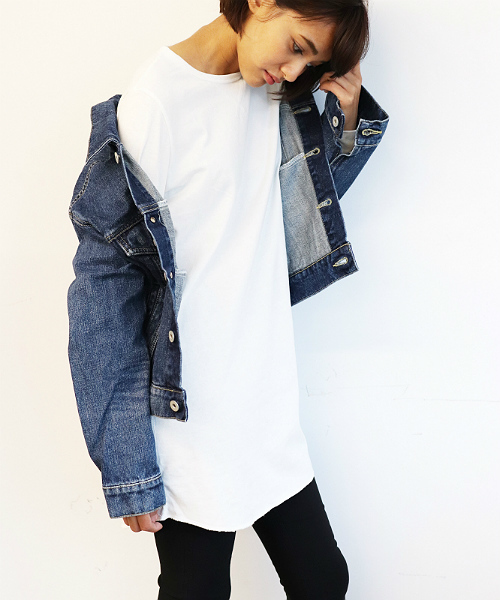 トップ100ロング 丈 長袖 T シャツ レディース 人気のファッション画像