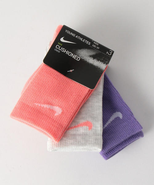 NIKE（ナイキ）の「★NIKE（ナイキ）BASIC PACK CREW3P（ソックス/靴下・キッズ・ホワイト/ピンク・17-21cm）」の3枚目の写真