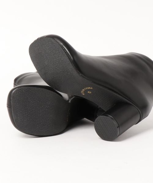 KOBE LETTUCE（コウベレタス）の「ワイドスクエアトゥサークルヒールアンクルブーツ（ブーツ・レディース・ホワイト/ベージュ/ブラック・L/LL/M/S）」の5枚目の写真