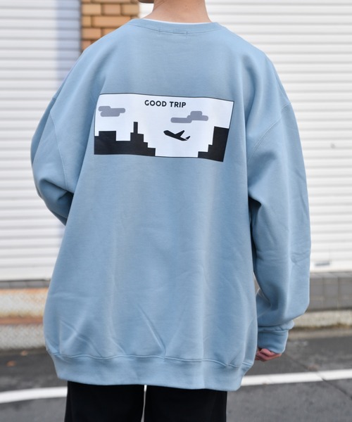 kutir(クティール)の「飛行機プリント刺繍裏起毛スウェット(スウェット・メンズ・ブラック/オフホワイト/ライトブルー・MEDIUM/LARGE/SMALL)」の3枚目の写真