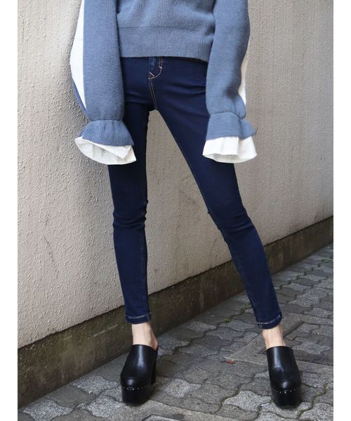 EMODA（エモダ）の「【ELDER】NUDEジャストウエストデニム（デニムパンツ・レディース・ブラック/インディゴブルー/ブルー・SMALL/MEDIUM/X-SMALL）」の3枚目の写真