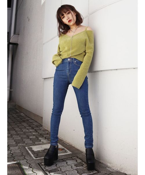 EMODA（エモダ）の「【ELDER】NUDEジャストウエストデニム（デニムパンツ・レディース・ブラック/インディゴブルー/ブルー・SMALL/MEDIUM/X-SMALL）」の8枚目の写真