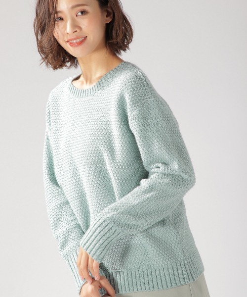 BAYFLOW(ベイフロー)の「テープヤーンニットプルオーバー(ニット/セーター・レディース・ホワイト/ライトグリーン/イエロー/キャメル・SMALL/MEDIUM)」の11枚目の写真