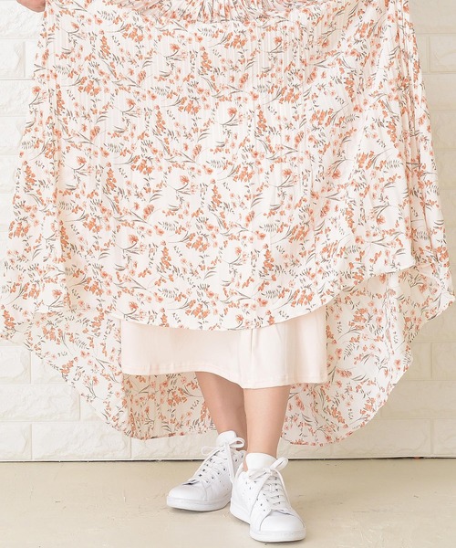 Lace Ladies（レースレディース）の「花柄 細プリーツ ロング フレア スカート（スカート・レディース・ホワイト/ブラック/ブルー/ピンク・FREE）」の21枚目の写真