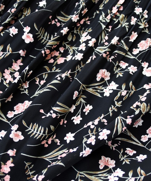 Lace Ladies（レースレディース）の「花柄 細プリーツ ロング フレア スカート（スカート・レディース・ホワイト/ブラック/ブルー/ピンク・FREE）」の8枚目の写真