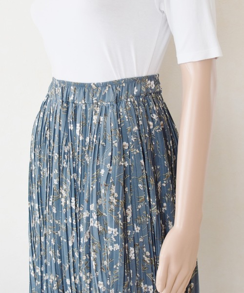 Lace Ladies（レースレディース）の「花柄 細プリーツ ロング フレア スカート（スカート・レディース・ホワイト/ブラック/ブルー/ピンク・FREE）」の11枚目の写真