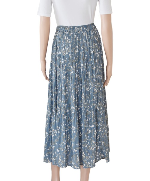 Lace Ladies（レースレディース）の「花柄 細プリーツ ロング フレア スカート（スカート・レディース・ホワイト/ブラック/ブルー/ピンク・FREE）」の14枚目の写真