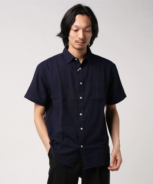 CORISCO(コリスコ)の「CORISCO 綿麻パナマ 半袖 シャツ (M1)(シャツ/ブラウス・メンズ・ホワイト/ベージュ/ネイビー/グリーン/ホワイト系その他/ブラック系その他/ベージュ系その他/ブルー系その他/ブラック系その他2/ブルー系その他2・MEDIUM/LARGE/X-LARGE)」の8枚目の写真