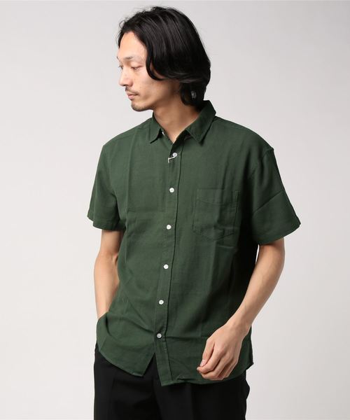 CORISCO(コリスコ)の「CORISCO 綿麻パナマ 半袖 シャツ (M1)(シャツ/ブラウス・メンズ・ホワイト/ベージュ/ネイビー/グリーン/ホワイト系その他/ブラック系その他/ベージュ系その他/ブルー系その他/ブラック系その他2/ブルー系その他2・MEDIUM/LARGE/X-LARGE)」の7枚目の写真