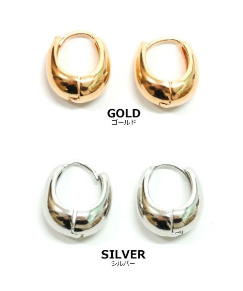 DONOBAN(ドノバン)の「ぷっくりフープピアス(ピアス(両耳用)・レディース・シルバー/ゴールド・ONESIZE)」の8枚目の写真