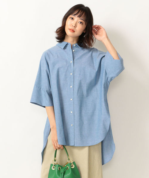 SHIPS any（シップス エニィ）の「SHIPS any:ダンガリービッグシャツ◇（シャツ/ブラウス・レディース・ブルー・ONE SIZE）」の6枚目の写真
