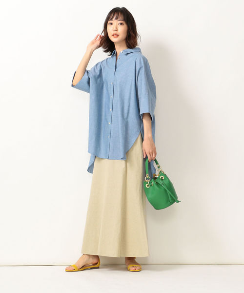 SHIPS any（シップス エニィ）の「SHIPS any:ダンガリービッグシャツ◇（シャツ/ブラウス・レディース・ブルー・ONE SIZE）」の4枚目の写真