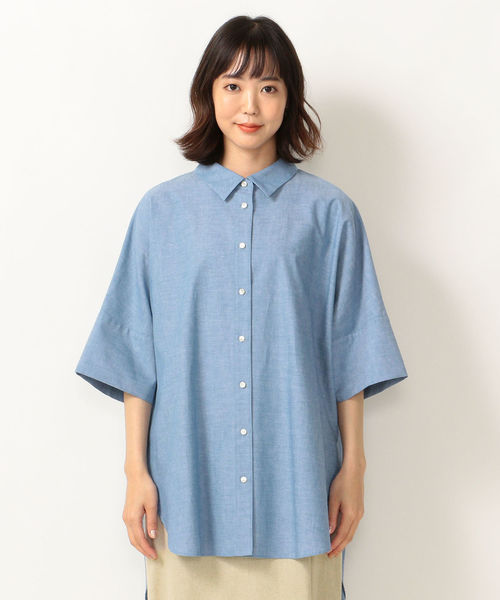 SHIPS any（シップス エニィ）の「SHIPS any:ダンガリービッグシャツ◇（シャツ/ブラウス・レディース・ブルー・ONE SIZE）」の2枚目の写真