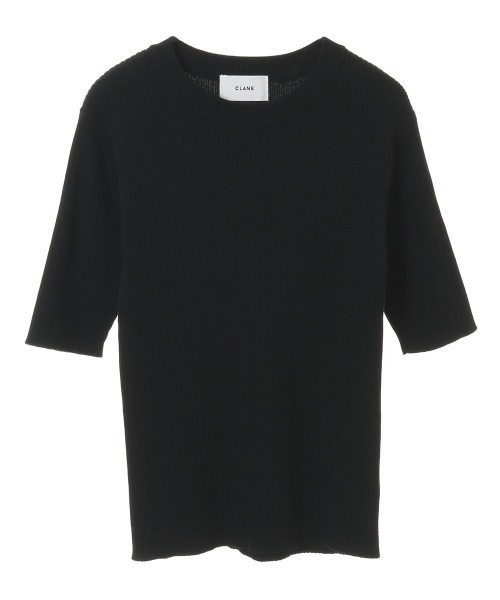CLANE(クラネ)の「【CLANE(クラネ)】H/Nリブニットトップス(Tシャツ/カットソー・レディース・ホワイト/ブラック/ベージュ/グリーン・1)」の7枚目の写真