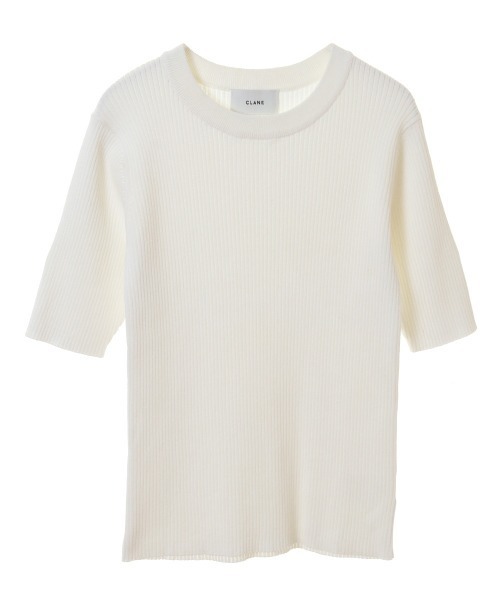CLANE(クラネ)の「【CLANE(クラネ)】H/Nリブニットトップス(Tシャツ/カットソー・レディース・ホワイト/ブラック/ベージュ/グリーン・1)」の20枚目の写真