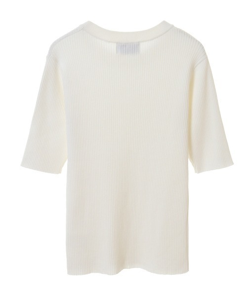CLANE(クラネ)の「【CLANE(クラネ)】H/Nリブニットトップス(Tシャツ/カットソー・レディース・ホワイト/ブラック/ベージュ/グリーン・1)」の15枚目の写真