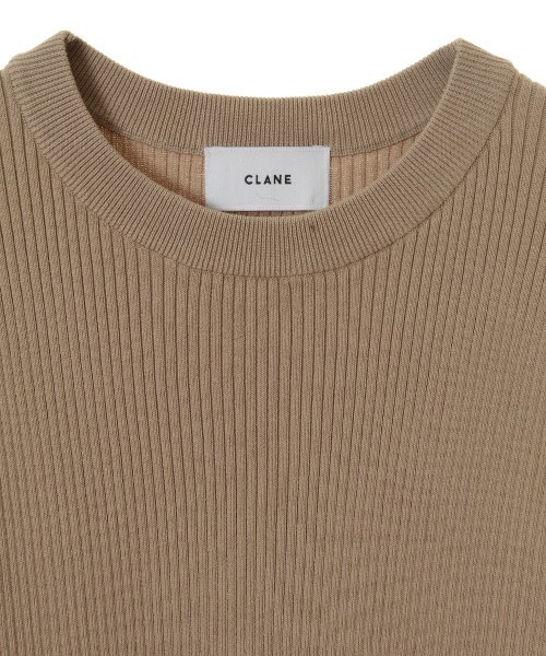 CLANE(クラネ)の「【CLANE(クラネ)】H/Nリブニットトップス(Tシャツ/カットソー・レディース・ホワイト/ブラック/ベージュ/グリーン・1)」の12枚目の写真