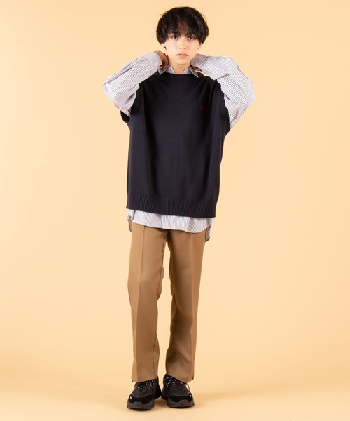 U.S. POLO ASSN.（ユーエスポロアッスン）の「∴WEGO/U.S. POLO ASSN.別注無地ニットベスト（ベスト・メンズ・ネイビー/ベージュ/ダークグリーン・MEDIUM/LARGE）」の13枚目の写真