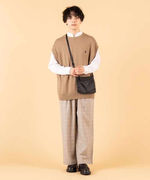 U.S. POLO ASSN.（ユーエスポロアッスン）の「∴WEGO/U.S. POLO ASSN.別注無地ニットベスト（ベスト・メンズ・ネイビー/ベージュ/ダークグリーン・MEDIUM/LARGE）」の4枚目の写真