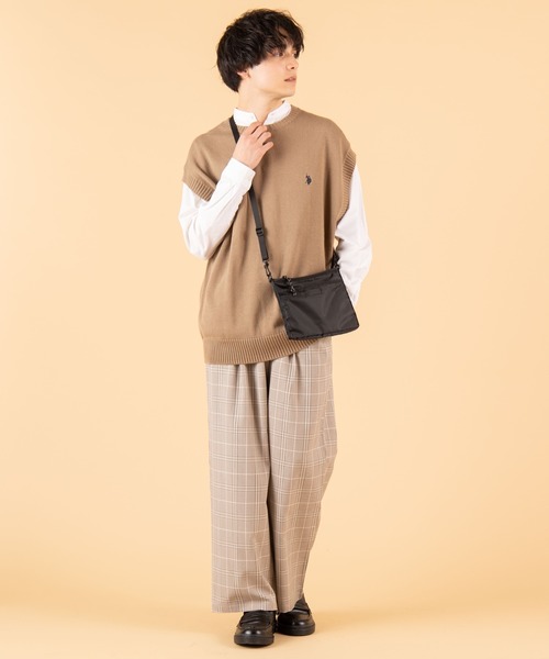 U.S. POLO ASSN.（ユーエスポロアッスン）の「∴WEGO/U.S. POLO ASSN.別注無地ニットベスト（ベスト・メンズ・ネイビー/ベージュ/ダークグリーン・MEDIUM/LARGE）」の6枚目の写真