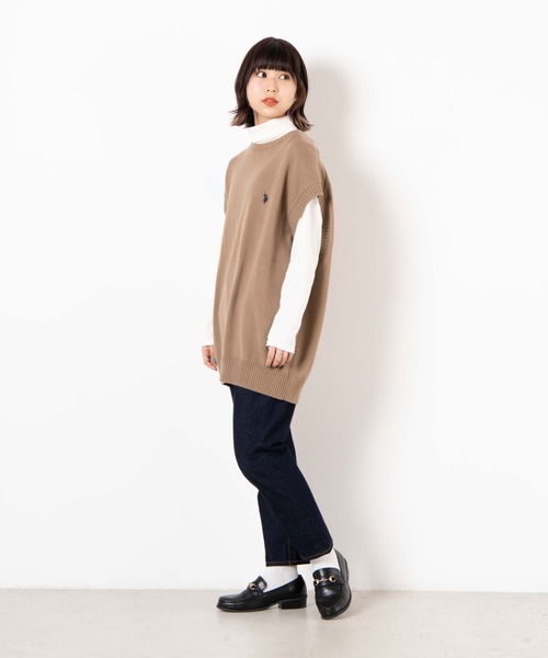 U.S. POLO ASSN.（ユーエスポロアッスン）の「∴WEGO/U.S. POLO ASSN.別注無地ニットベスト（ベスト・メンズ・ネイビー/ベージュ/ダークグリーン・MEDIUM/LARGE）」の9枚目の写真