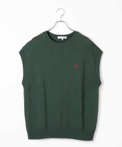 U.S. POLO ASSN.（ユーエスポロアッスン）の「∴WEGO/U.S. POLO ASSN.別注無地ニットベスト（ベスト・メンズ・ネイビー/ベージュ/ダークグリーン・MEDIUM/LARGE）」の17枚目の写真