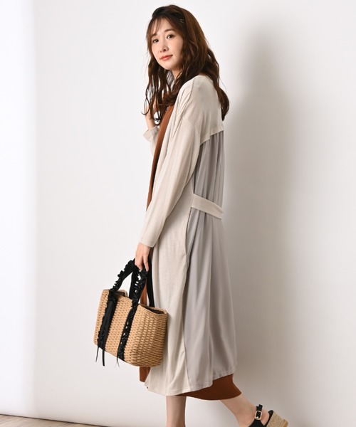 INTERPLANET（インタープラネット）の「吸湿冷感加工ロングカーディガン（カーディガン/ボレロ・レディース・ライトグレー/ブラック/ブラウン/カーキ・FREE）」の3枚目の写真