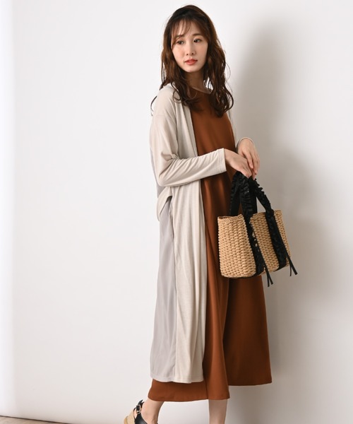 INTERPLANET（インタープラネット）の「吸湿冷感加工ロングカーディガン（カーディガン/ボレロ・レディース・ライトグレー/ブラック/ブラウン/カーキ・FREE）」の11枚目の写真