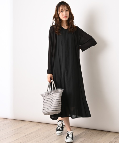 INTERPLANET（インタープラネット）の「吸湿冷感加工ロングカーディガン（カーディガン/ボレロ・レディース・ライトグレー/ブラック/ブラウン/カーキ・FREE）」の15枚目の写真