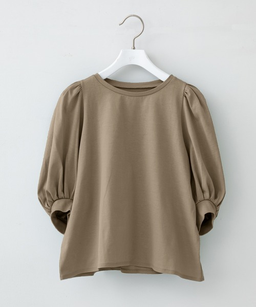 STUDIOUS(ステュディオス)の「【STUDIOUS】ボリュームスリーブカットソー(Tシャツ/カットソー・レディース・ホワイト/ブラック/ブラウン・FREE)」の4枚目の写真