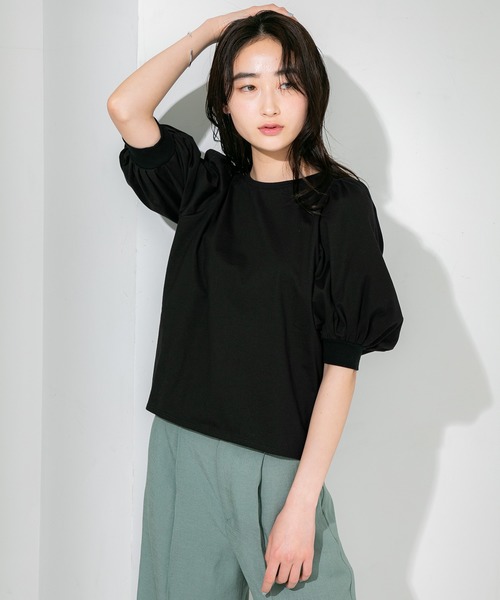 STUDIOUS(ステュディオス)の「【STUDIOUS】ボリュームスリーブカットソー(Tシャツ/カットソー・レディース・ホワイト/ブラック/ブラウン・FREE)」の12枚目の写真