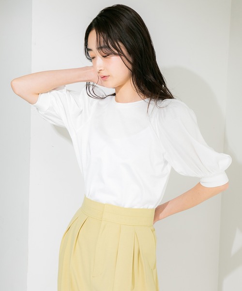 STUDIOUS(ステュディオス)の「【STUDIOUS】ボリュームスリーブカットソー(Tシャツ/カットソー・レディース・ホワイト/ブラック/ブラウン・FREE)」の14枚目の写真