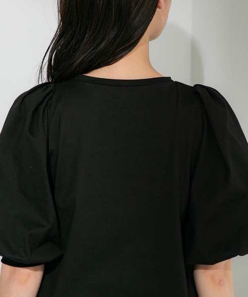 STUDIOUS(ステュディオス)の「【STUDIOUS】ボリュームスリーブカットソー(Tシャツ/カットソー・レディース・ホワイト/ブラック/ブラウン・FREE)」の6枚目の写真