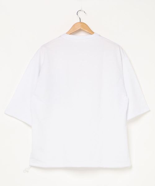 WEGO（ウィゴー）の「WEGO/ミニ裏毛ナイロンポケット5分袖プルオーバー（スウェット・メンズ・ベージュ/ホワイト・MEDIUM/LARGE）」の3枚目の写真