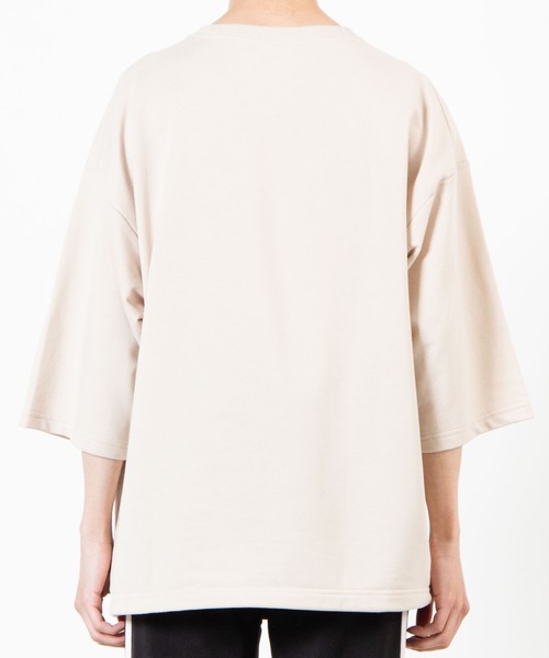 WEGO（ウィゴー）の「WEGO/ミニ裏毛ナイロンポケット5分袖プルオーバー（スウェット・メンズ・ベージュ/ホワイト・MEDIUM/LARGE）」の4枚目の写真