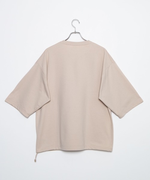 WEGO（ウィゴー）の「WEGO/ミニ裏毛ナイロンポケット5分袖プルオーバー（スウェット・メンズ・ベージュ/ホワイト・MEDIUM/LARGE）」の12枚目の写真