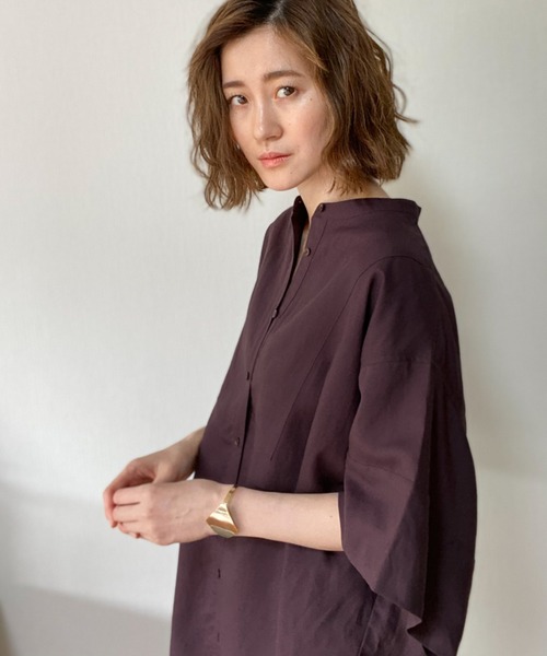 A part by（アパートバイ）の「CoスタンドルーズシャツSS　911949（シャツ/ブラウス・レディース・オフホワイト/ブラウン/ブルー系その他4/イエロー系その他4・FREE）」の16枚目の写真