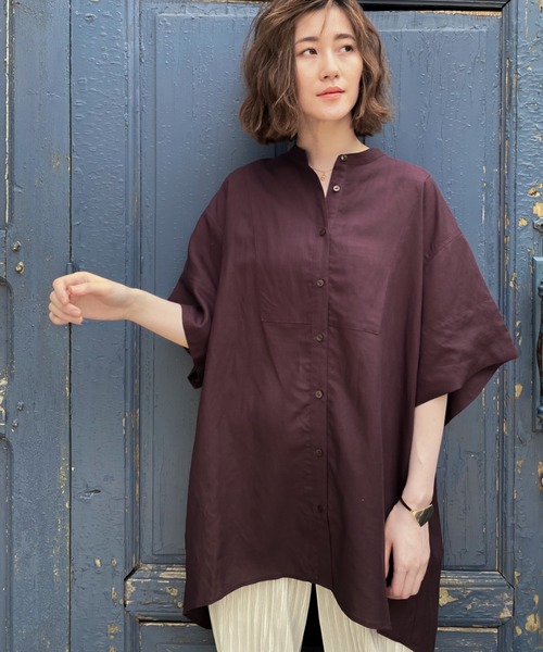 A part by（アパートバイ）の「CoスタンドルーズシャツSS　911949（シャツ/ブラウス・レディース・オフホワイト/ブラウン/ブルー系その他4/イエロー系その他4・FREE）」の14枚目の写真