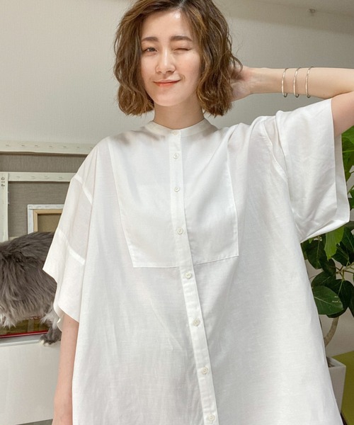 A part by（アパートバイ）の「CoスタンドルーズシャツSS　911949（シャツ/ブラウス・レディース・オフホワイト/ブラウン/ブルー系その他4/イエロー系その他4・FREE）」の21枚目の写真